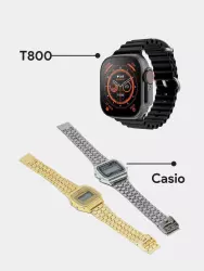 Casio va Smart Watch T800 soatlari